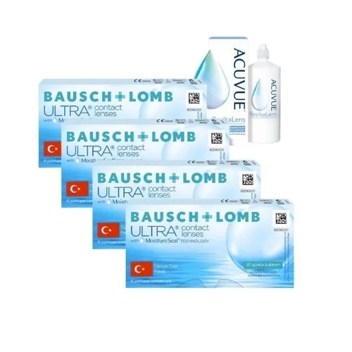 Bausch and Lomb Ultra Lens Paketi 4 Kutu kombi set